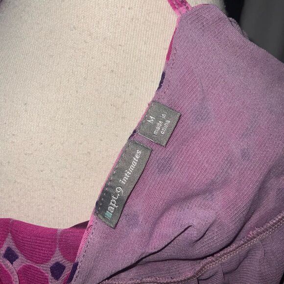 Apt. 9 Intimates Purple Fuchsia Pajama Set Tank Shorts Medium - Picture 3 of 6